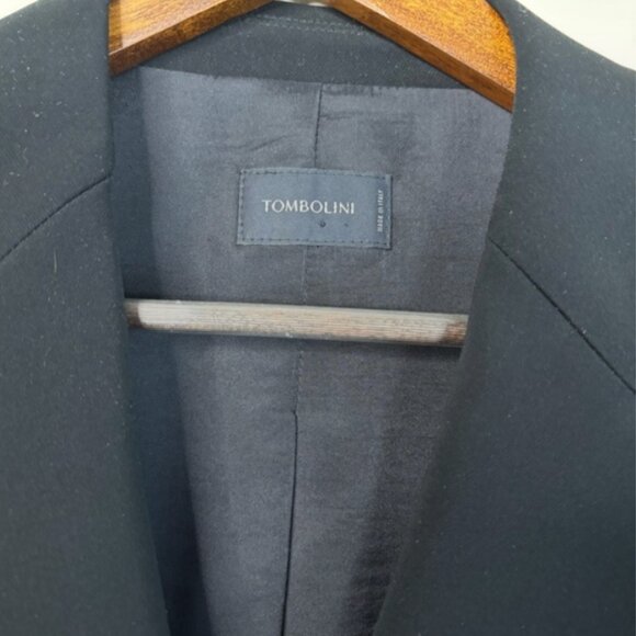 Tombolini Blazer Double Breasted Single Button Italian Black Size 48 IT - Picture 7 of 14